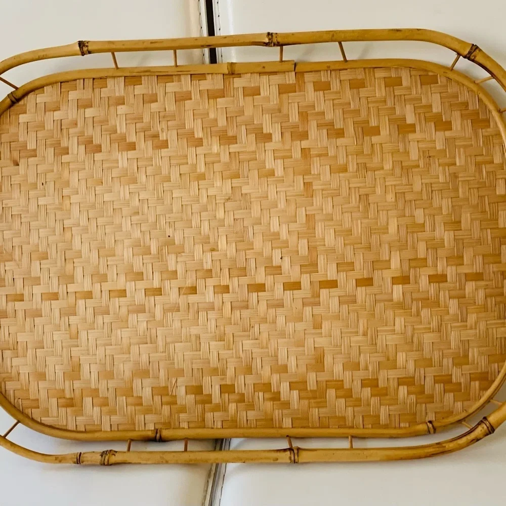 Bamboo vintage trays set of 3